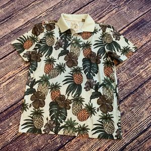Tasso Elba polo pineapple tropical 🌴 print men sm